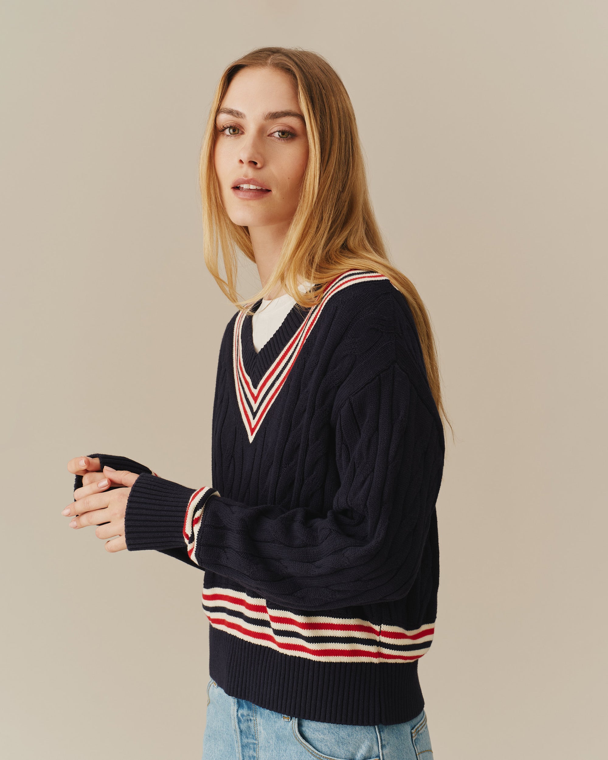 Traditional Rowing Sweaters Cotton Cricket Sweater Navy – Rowing Blazers
