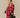 Women's Cotton Striped Keyhole Sweater with Denim Red