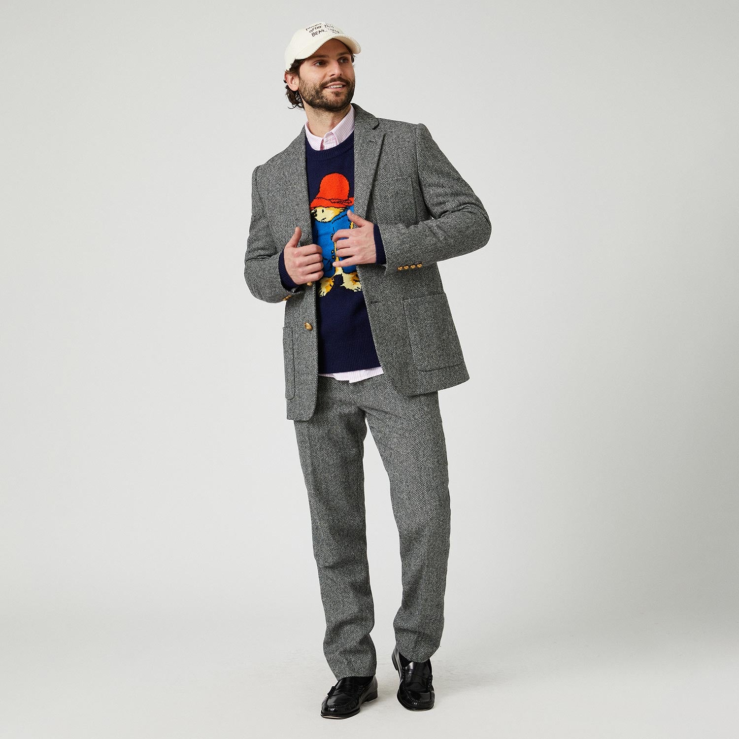 Men's Classic Herringbone Trouser Charcoal – Rowing Blazers