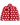 A red fleece zip-up jacket featuring a repeating white sheep pattern, with a black zipper and a small black sheep patch on the chest.