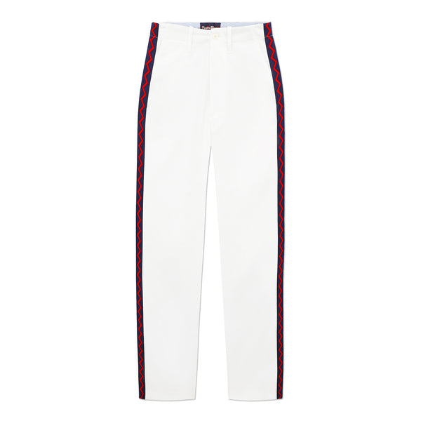 Womens Cotton Twill Trousers with Zig-Zag Sidestripe