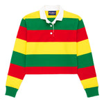 Red, Yellow, and Green Stripe Cropped Rugby